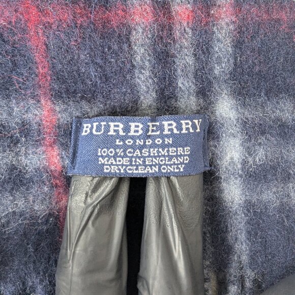 Burberry Unisex Cashmere Check Scarf Blue – Pre-Owned – Warm Designer Style - Picture 3 of 7